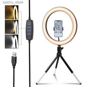 Continuous Lighting LED ring light photography light 26cm33cm mobile phone ring light USB circular fill light with tripod suitable for YouTube video live streaming