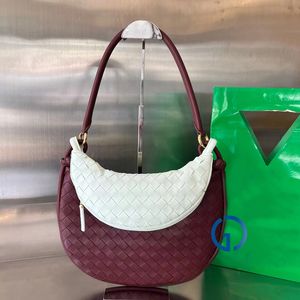 Качественная качество дизайнеров Gemelli сумки наполовину Moom Hobo Bag Classic Intercciato плетение ягнята сумки для женщин роскошная кросс -сумочка для кузова сумки для плеча сумки для мессенджера кошелек