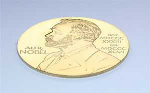 ノーベルゴールドコイン24Kゴールドプレートメダルメダル外国バッジコレクションギフト5pcslot inventas vitam iuvat excoluisse ar2345696