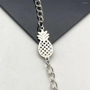 Braccialetti di fascino ananas connettore bracciale set alla moda forma ananas a forma inossidabile collegamento a catena in acciaio accessori reperti di gioielli fai -da -te