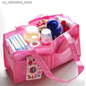Diaper Bags New portable multifunctional mummy handbag baby bottle diaper storage bag environmentally friendly non-woven fabric 7 independent bags Q240418