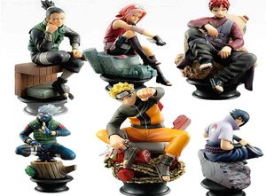 6pcsset action figures anime uzumaki figura sasuke gaara figurina kakashi figura pvc di raccolta regali giocattoli c03238293258