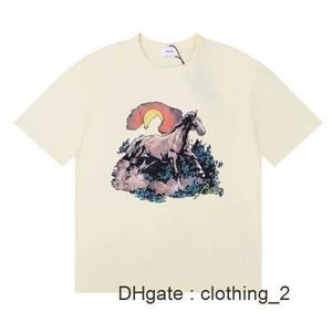 Summer Collection Rhude Tshirt Overized Heavy Fabric Par Dress Top Quality T Shirt Elvl