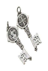 Katolicisme Benedict Medal Cristo Redentor Key Spacer Charm Beads Pendants T1686 16.5x41mm smyckesfyndkomponenter9619672