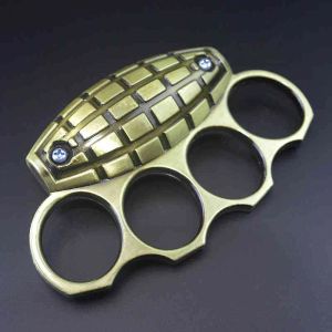 Knuckles Shape Fist Grenade Clasp Muskmelon Legal Four Tiger Finger Boxing with Car Equipment Hand Brace Ring Defense Lllrain