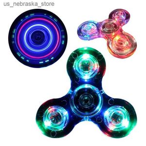 Novel Games Crystal Luminous LED Fidget Rotator Pressure Reducerande lysande gyroskop Fun ångest Lättande leksaksfödelsedagspresent till vuxna och barn Q240418