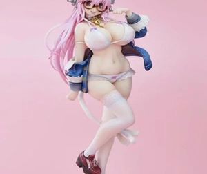 Anime Sexy Figure Super o White Cat Ver. PVC Action Figure Collectible Model Cast Off Toys Adult Doll 27cm Q05223685155