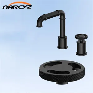 Bathroom Sink Faucets Basin Faucet Loft Industrial Wind Split Matte Black Single Handle And Cold Bathtub A9024