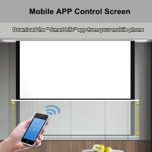 AI CONTROLLO VOCE Smart 4K UHD UHD White White Fibra di vetro-vetro Schermata del proiettore a soffitto ad incasso elettrico con sistemi multi-controllo