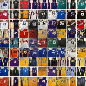 rare Real Stitched West All-Team Basketball Jersey Iverson Drexler Kemp Allen Garnett McGrady Bibby Morant Nash Barkley Curry Williams Anthony Malone Clyde