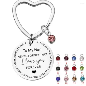 Keychains Nana Gift Keychain With Birthstone Charm Grandma Nan Birthday Gigi Jewelry Mothers Day Gifts