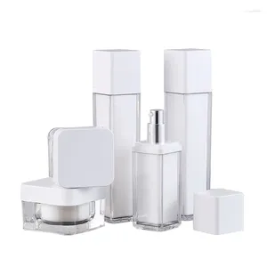 Storage Bottles 300pcs/Lot 30/50g Acrylic Square Cream Jar Pot 50/100ml Lotion Pump Bottle Perfume Atomizer Spray Cosmetic Container