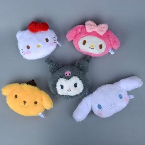 Kawaii Sanrioed Peluş Oyuncaklar Cinnamoroll Bag Kuromi Benim Melody Anahtar Para Çantası Sırt Çantası Kolye Anime Peluşları Cüzdan Depolama B