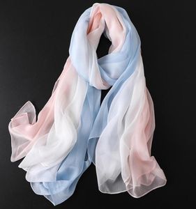 Ny Spring Solid Silk Scarf For WomenLadies Gradient Long Soft Bandana Wraps and Shawls Plus Sizes Beach Female Foulard Y2010074527816