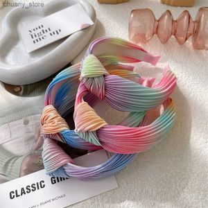 Hair Rubber Bands Colorful Knot Headbands For Women Girls Head Bands Fashion Wash Face Hairbands Female Hair bands Hoop Headwear Hair Accessories Y240417