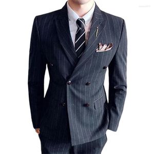Męskie garnitury Boutique (Blazer spodni) Brytyjski styl biznes elegancki moda swobodna impreza ślubna formalna dwuczęściowa garnitur