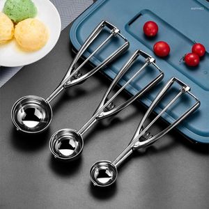 Cozinha suprimentos de cozinha de estilo múltiplo aço inoxidável Scoop escavador de bolas de bola de cubo artesanal MOLD Demoulding Acessórios