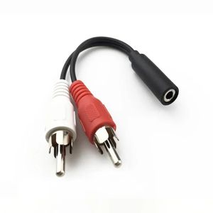 2024 CCTV Dual RCA Cabo de estéreo Adaptador de vídeo de áudio de 3,5 mm Jack fêmea dupla a 2rca Soquete masculino 3,5 y Conversor de plugue 1. Para RCA duplo