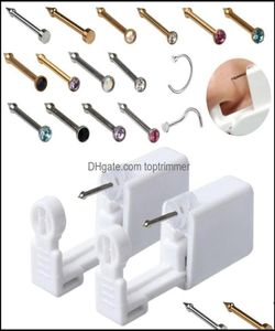 Kits Tattoos Art Health BeautyDisposable Safe Sterile Pierce Unit für Edelstein Nasenstollen Piercing Gun Piercer Werkzeug Hine Kit Ohrring 5723425