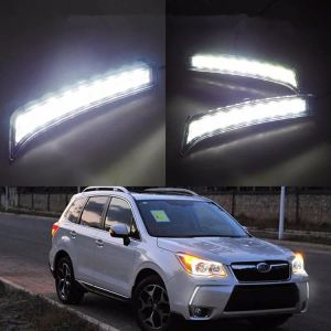 DRL Daytime Running Lights for Subaru Forester 2013 2014 Dimming style Relay 9 Chips Car Led light ZZ
