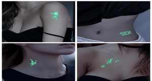 adesivos temporários de tatuagem de tatuagem adesivos para o corpo de halloween de halloween luminoso adesivo de arte luminosa tatuagens fluorescentes o sqcls6082472