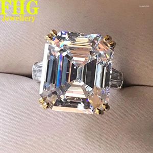 Clusterringe 1 2 3 4 5 Solid Au375 9k Weißgold Ring DVVS1 Asscher Form Moissanit Diamonds Hochzeitsfeier Engagement Jubiläum