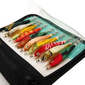 Lures Baits Lures Simulation Level Fishing Wooden Shrimp Sea Ring Bead Bionic Squid Hook Bait Road Sub Fake Set 230809