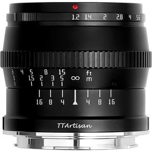 Ttartisan 50 mm F1.2A PSCM Manual Focus Srebrny obiektyw dla kamer Sony E Mount.