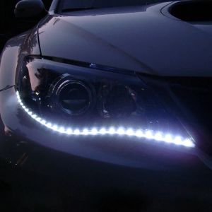 Luzes de tira LED flexíveis de 12V para carros impermeáveis de alta potência 30cm 15smd Luzes de corrida diurnas drl branco zz