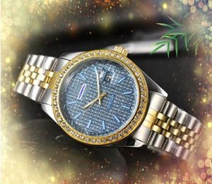 Popular Mens Unisex Watches Women Day Date Time Clock Quartz Movement Chronograph Diamonds Ring Dot Shiny Starry hour President Chain Bracelet Watch montre de luxe