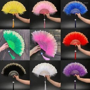 Decorative Figurines Exquisite Eco-friendly Classical Folding Fan Ultra-Light Wide Application Feather Wedding Decoration