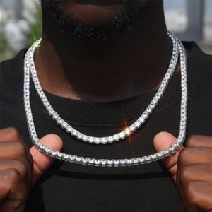 Chains Hip Hop 1 Row 4 Prong Tennis Chain AAA CZ Stone 3456MM Bling Iced Out Gold Plated Cubic Zircon Necklace For Men Jewelry 221275w