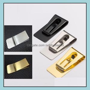 Money Clips Fashion Simple Metal Moneys Clip Man Clamps Holders Slim Money Wallet Clamp Card Holder Credit Drop Delivery Ot0Gd