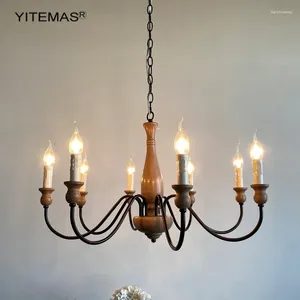 Chandeliers Vintage Chandelier 6 Lights Retro Hanging Lamp For Living Room Loft Ceiling In Bedroom/Kitchen Suspension Lighting