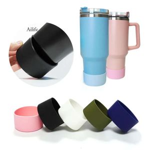  7,5 cm Koruyucu Su Şişesi Dip Kılıf Tumbler 40oz Silikon Silikon Tampon Önyükleme Kupası Kapağı ve Coaster 0418