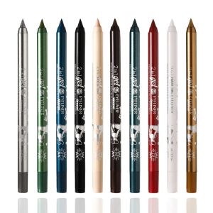 Eyeliner 10 Colours Waterproof Longlasting Eyeliner Pigment Pigment Green Brown Eyeliner Pen Kobiet Kolor Makeup Makeup Narzędzie