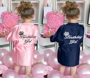 Kinder Robe Satin Kinder Kinder Sommer Kimono Bades Roben Brautjungfer Geburtstag Mädchen Kleid Seiden Kinder Mädchen Badebathe Nachthemd Robey204365204