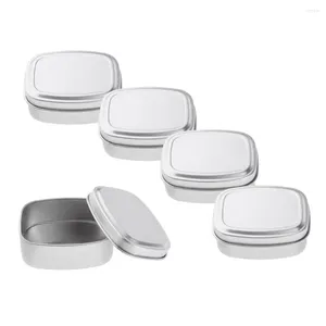 Storage Bottles 5pcs Empty Rectangular Mini Memory Container Aluminium Tins Case