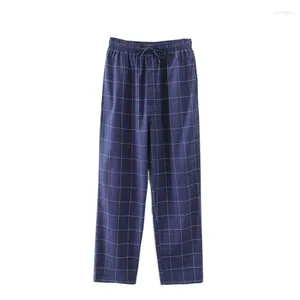 Abbigliamento da uomo prima primavera estate uomini cotone sonno pantaloni maschio salone indossare pantaloni casual pantalon plaid plus size pijama