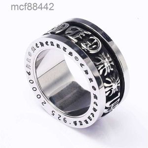 Designer Ch Cross Brand Ring for Men Unisex Fashion Rotatable Titanium Steel Stainless Mens Flower Heart Jewelry Classic Rings Lover Gifts New 2024 G29e