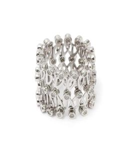 Fashionring 925 Bransoletka do pierścienia srebrnego Sterling Srebrny Pierścień Podwójny cel Zniesiony zmienna bransoletka 8307303