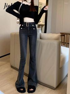 Frauen Jeans Vintage hohe Taille Flare Frau Herbst Fashion Lady Hosen Stil enge schlanke lange Hosen weibliche Flügel S-XL