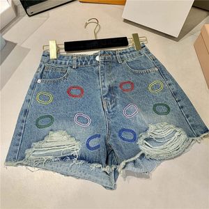 Printed T Shirts Embroidered Denim Shorts Women Designer Clothing Design Ripped Jeans Short Sleeve Tees Tops High Street Short Pants