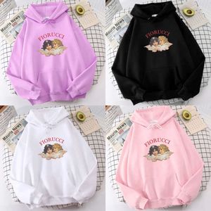 Hoodies Women's Fiorucci Angel Girls Hoodie Sweatshirt Printed Y2K القوطية الجمالية للجنسين أغطية الشارع