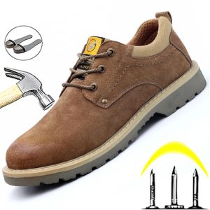 Stivali scarpe maschi di sicurezza per adulti scarpe di punta in acciaio indistruttibili scarpe protettive antipuntura non slip scarpe da lavoro al saldatore elettrico