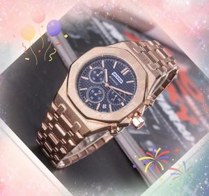 All the crime fashion mens full functional watches stopwatch auto date business casual clock japan quartz movement diamonds ring president watch gifts