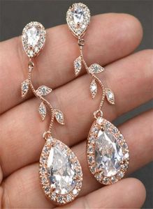 Natural Diamond 14k Rose Gold Earring Pink Mujer Oreja Orecchini Gemstone Bizuteria Jewelry Garnet Drop Earring Oorbellen Joyas8604843