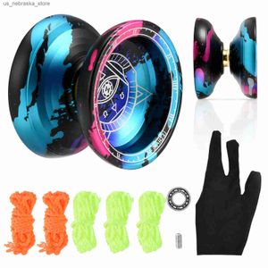 Yoyo Magic Yoyo ALUMINIUM Alloy Professional Yoyo Trick Yoyos suitable for children with bearing strings and gloves suitable for beginners and advanced Q240418