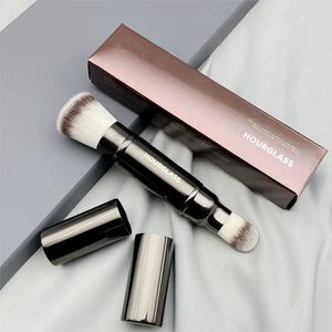 Hourglass Infällbart multifunktionellt metallhandtag Makeupborstar Double-End-Foundation Brush and Loose Powder Brushes Beauty 240418
