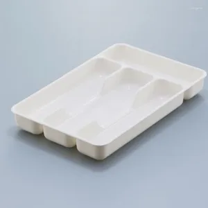 Storage Bottles 2 Pcs Plastic Cutlery Trays Eco-Friendly PP Tray Kitchen Drawer Spoon Knife Separation Tableware Box